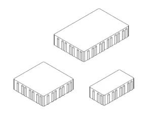 30x20x6 cm, 20x20x6 cm a 10x20x6 cm
