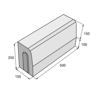ABO 2-15 50x25x15cm polovičný