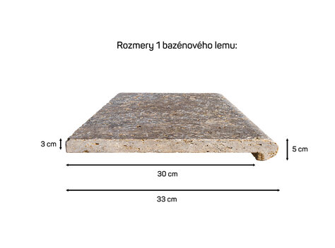Bazénový lem s nosom travertín ATR 56 Mocca