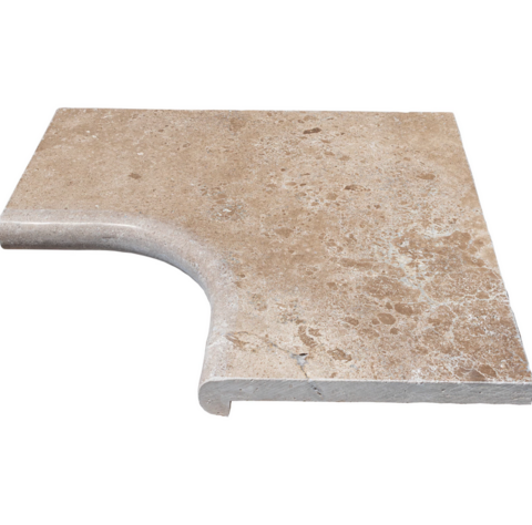 Bazénový lem s nosom vnútorný roh travertín ATR 56 Mocca