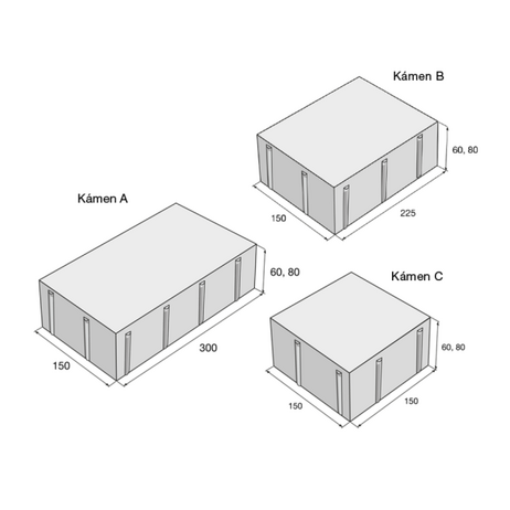 Dlažba ALTERNO I MIX 8 cm tryskaná/kartáčovaná biela