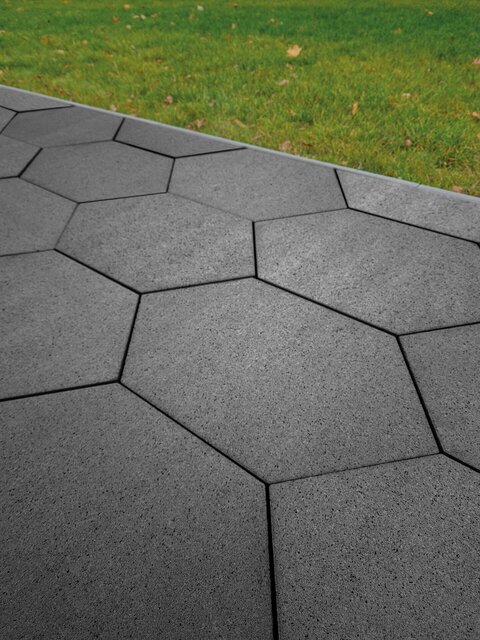 Dlažba H-E-X City 12 cm trýskano-kartáčovaná čierna