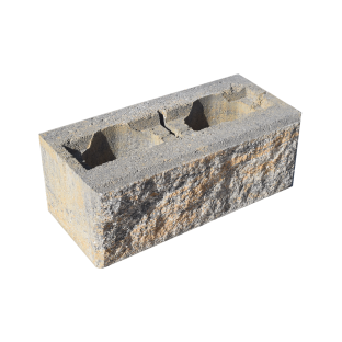 Dvojstranne štiepaná tvárnica 40x20x15 cm s drážkou (samostatne nepredajná)