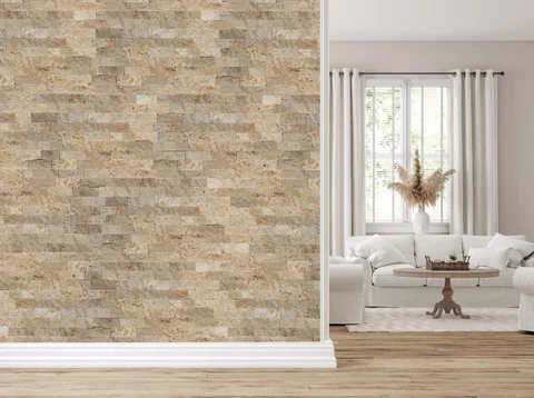 Formátovaný kameň - Brickstone BS 55 travertín Coffee 15x5x1,7-2cm