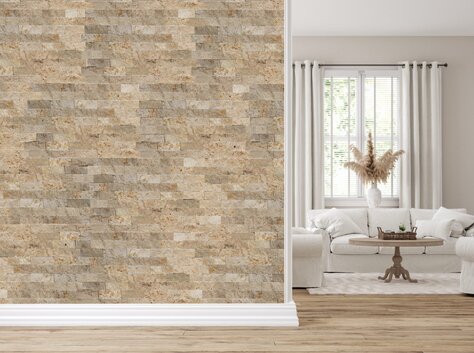 Formátovaný kameň - Brickstone BS 55 travertín Coffee 15x5x1,7-2cm