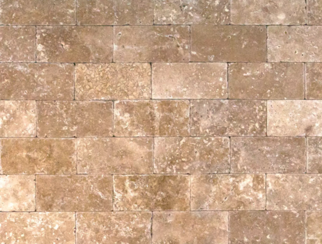 Formátovaný kameň - pílený obklad Travertín travertín ATR 55 Coffee úprava antik 15,25x7,62x1,2 cm