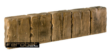 Krajník rovný reliéfny 80x8x20 cm staré drevo