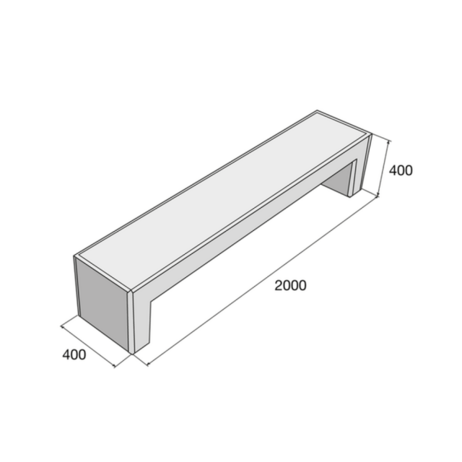 Lavička LA 1 sivá hladká