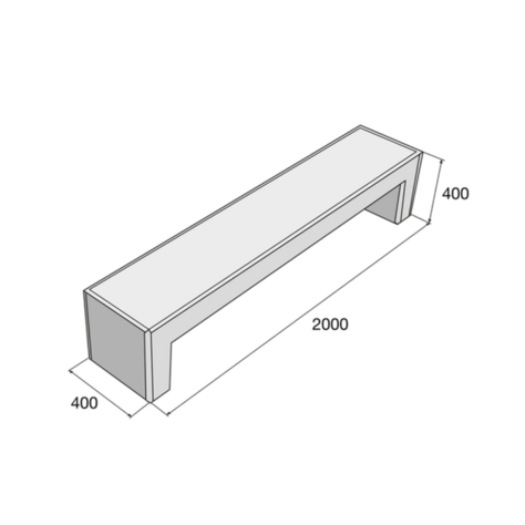 Lavička LA 1 sivá hladká
