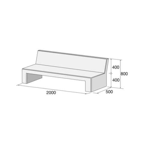 Lavička LA s operadlom biela hladká