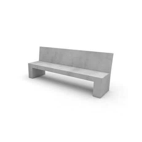 Lavička LA s operadlom sivá hladká