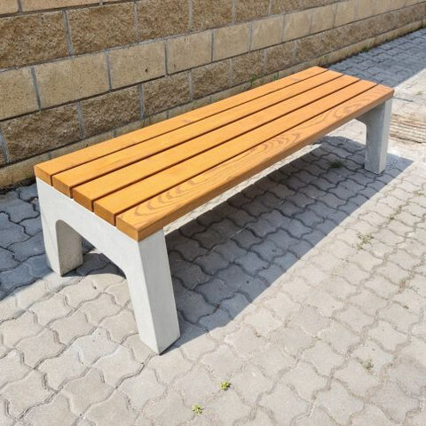 Lavička MARKO MODERN bez operadla hladká sivá