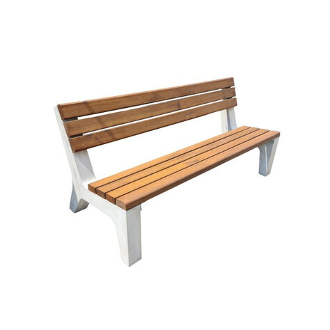 Lavička MARKO MODERN s operadlom hladká sivá