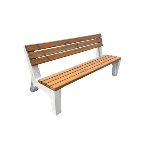 Lavička MARKO MODERN s operadlom hladká sivá