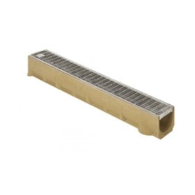 Odvodňovací žľab SELF LINE 100/110 s oceľ. mriežkovým roštom 30/10mm A15kN dĺžka: 1m z polymérbetónu