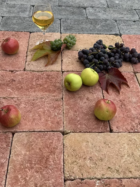 Otĺkaná Dlažba PATIO 25x12,4x5cm melír červeno-žltý