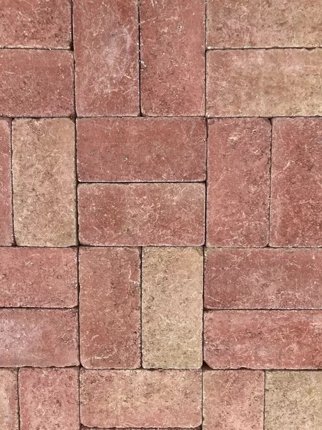 Otĺkaná Dlažba PATIO 25x12,4x5cm melír červeno-žltý