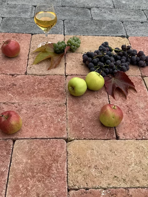 Otĺkaná Dlažba PATIO 25x12,4x5cm melír červeno-žltý