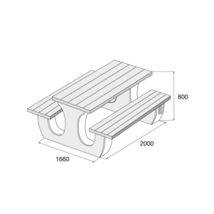 Piknikový stôl s lavicami