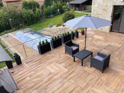 Platňa Línia dreva - doska Imitácia dub 25x25x5cm dub svetlý