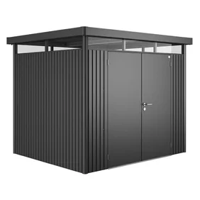 Plechový Záhradný Domček HighLine® H3 2-krídlový tmavosivá-metalická
