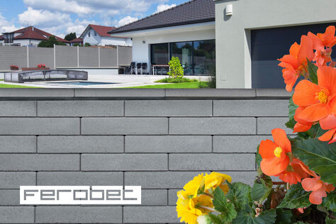 Plotová tvárnica BASSO hladká antracitová 40x30x12 cm