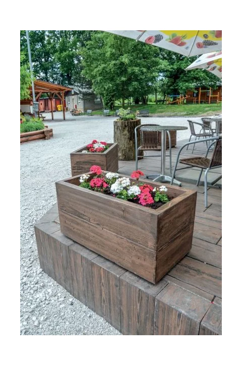Presbeton kvetináč BARK 2 45x90x45 cm hnedo/ čierna
