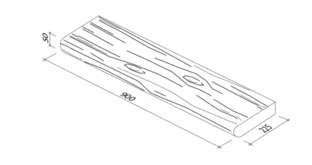 Priamy 90x22,5x5 cm