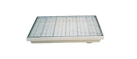 Rohožka z polyestéru komplet s vaňou a oceľ.roštom z ťahokovu 75x50cm
