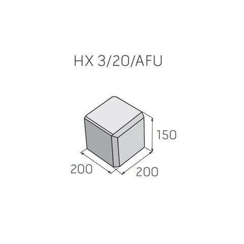 SIMPLE BLOCK tvarovka plná polovičná HX 3/20/AFU hladký hnedý