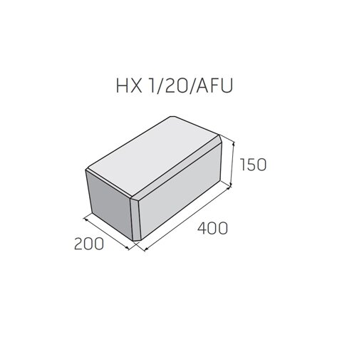 SIMPLE BLOCK tvarovka plná priebežná celá HX 1/20/AFU hladký bielosivý