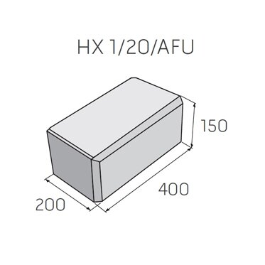 SIMPLE BLOCK tvarovka plná priebežná celá HX 1/20/AFU hladký bielosivý