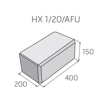 SIMPLE BLOCK tvarovka plná priebežná celá HX 1/20/AFU hladký hnedý