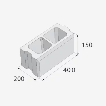 SIMPLE BLOCK tvarovka stĺpiková HX 1/30/AF hladký bielosivý