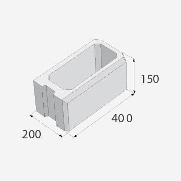 SIMPLE BLOCK tvarovka ukončujúca celá HX 2/20/AF hladký čierny