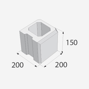 SIMPLE BLOCK tvarovka ukončujúca polovičná HX 3/20/AF hladký hnedý