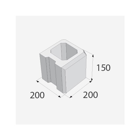 SIMPLE BLOCK tvarovka ukončujúca polovičná HX 3/20/AF hladký okrový