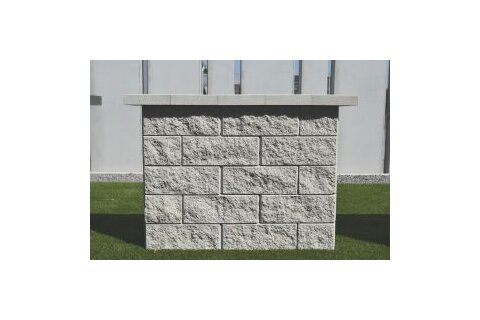 Tvárnica CASSER DUO 3B stĺpový prvok 3-strany štiepané 40x20x15 cm biely