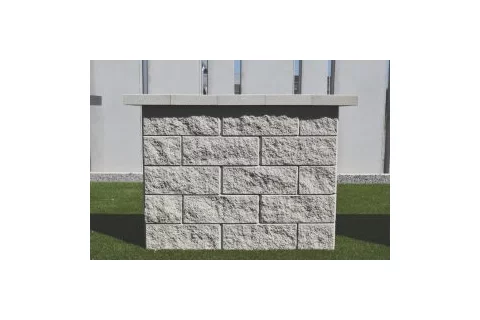 Tvárnica CASSER DUO 3B stĺpový prvok 3-strany štiepané 40x20x15 cm biely
