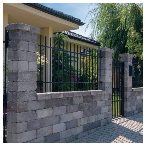 Tvárnica CASTELLO polovičný prvok 20/20/14cm sivo-čierny melírovaný