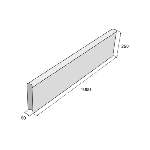 Záhradný obrubík ABO 10-20 100/25/5cm sivý