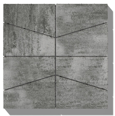 Zámková Dlažba CITY® XL trapez 32,5/17,5x50x8 cm sivo-grafitová