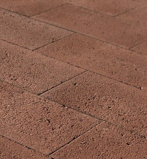 Zámková Dlažba GRAMINI 24,4x12,2x5cm tehlová červená neotĺkaná