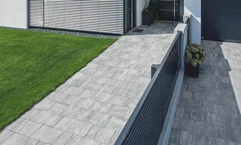 Zámková Dlažba LIMES 4,5cm sivá žulová tieňovaná