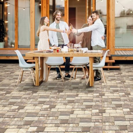 Zámková Dlažba Toscana® 6cm sivo-čierna melírovaná